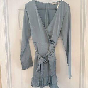 Dusty Blue, Satin Romper from Altar’d State